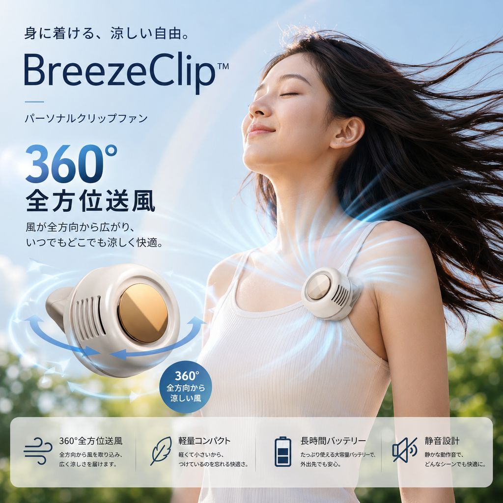 BreezeClip™（超小型ハンディ＆ウェストファン）